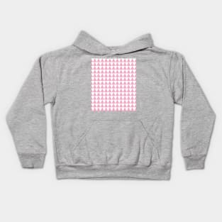 White and Blush Pink Zig Zag Design Kids Hoodie